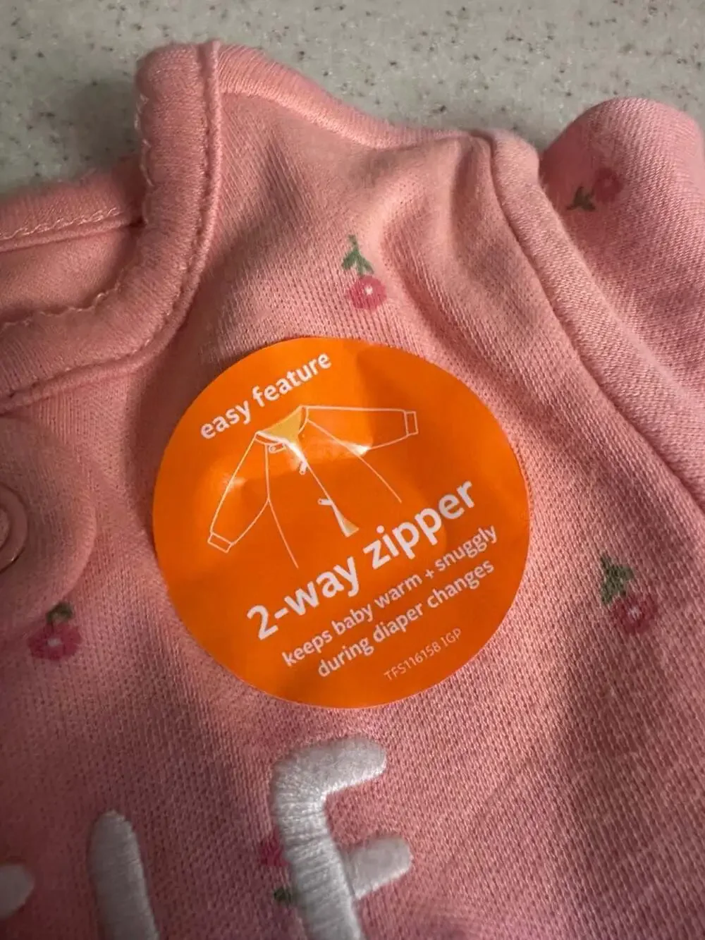Carter's Just One You Baby Girl Floral Little Sister Zip-Up Sleeper 6 Months